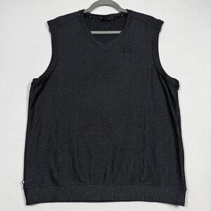 PXG Parsons Xtreme Golf Vest Mens Medium Herringbone Pullover V‎ Neck Black Grey